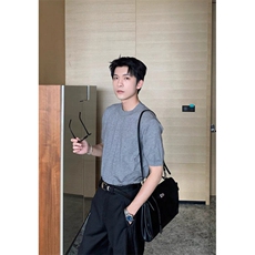 抖音现货针织衫短袖老钱风T恤T2516-P35，男装T恤，星座1212