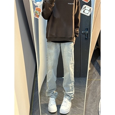 B221美式ins高街暗黑小众个性铆钉小脚牛仔裤LK23142-P65控88，男装牛仔裤，电商B221