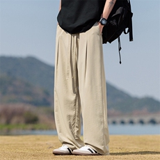 胖胖哥美式潮牌时尚运动休闲裤男夏季大码宽松百搭直筒阔腿长裤子，男装休闲裤，星座217-2