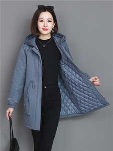 棉服女冬季新款加棉加厚纯色简约百搭派克服女棉外套图片
