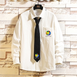 LC42101-P45 痞帅领带长袖衬衫男士大码dk制服男jk衬衣男图片