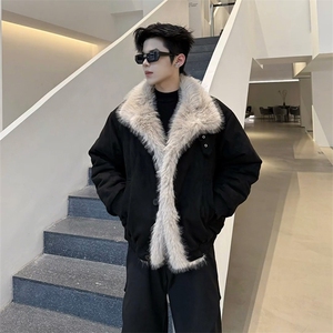 [网图]座山雕做旧麂皮加厚棉服毛领外套男5D1198-TP105178,网红精神小伙夏天衣服搭配图片
