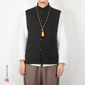 风男装立领中式男士马甲MJ60P80图片