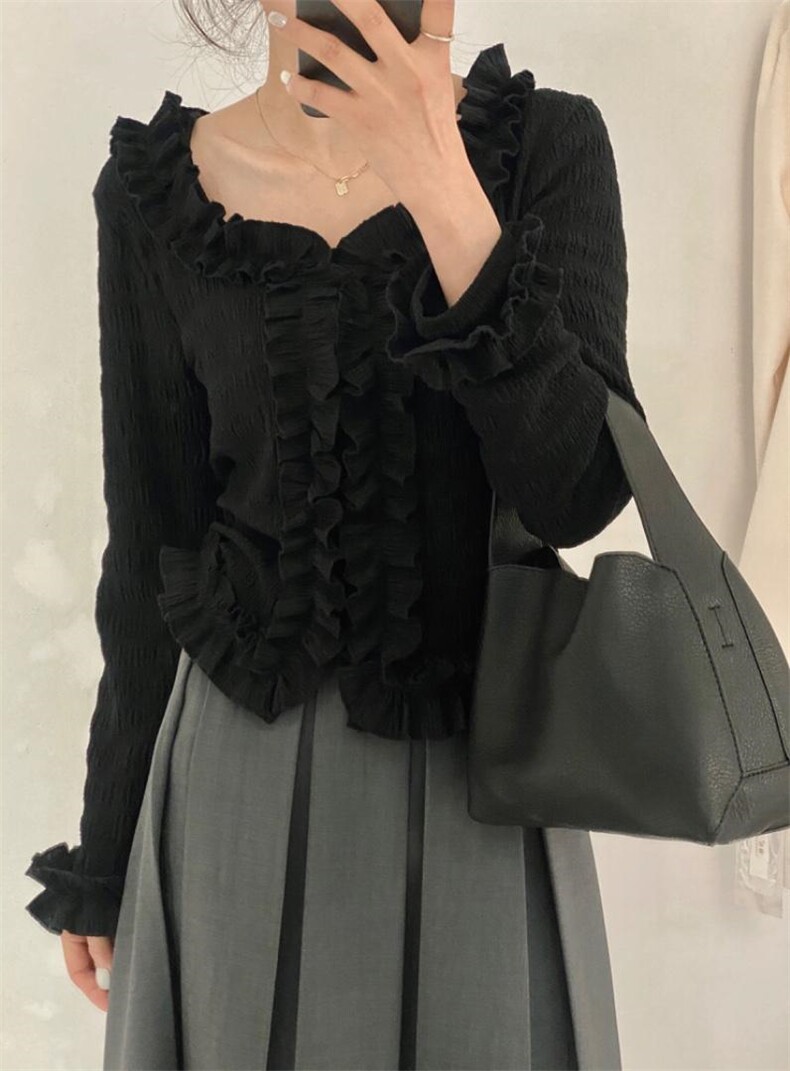 荷叶边小衫，其它，驿谷