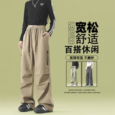 工装裤休闲裤秋季新款潮牌宽松显瘦阔腿裤运动裤1210-特批-32，男装休闲裤，星座718-1