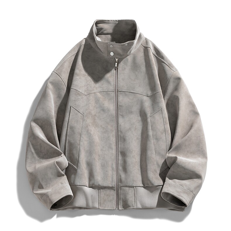 特批P75美式高街皮衣潮牌复古工装开衫外套宽松休闲夹克男SY2507，男装皮衣，星座610B-1