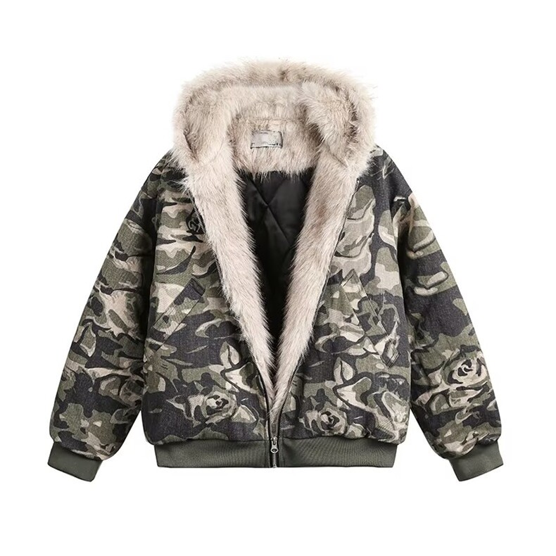 网图慎用特价版大毛领迷彩棉服棉衣XZ212-1-QW2109-P99,男装棉衣,星座212