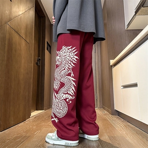 2026 春季新款 内景大码龙年风印花卫裤M-5X HK24139-特P45图片