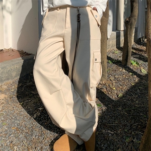 美式高街多口袋工装裤男ins宽松直筒阔腿垂感休闲长裤K81