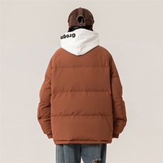 新标90%白鸭绒简约立领抽绳外套纯色加厚羽绒服ESY0205-P210，男装羽绒服，电商B306