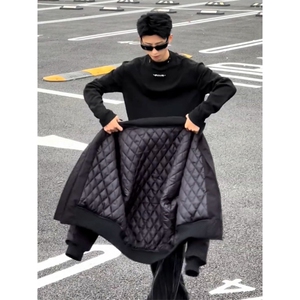 美式飞行夹克棉服男冬季短款廓形立领棉衣高级感痞帅cleanfit外套图片