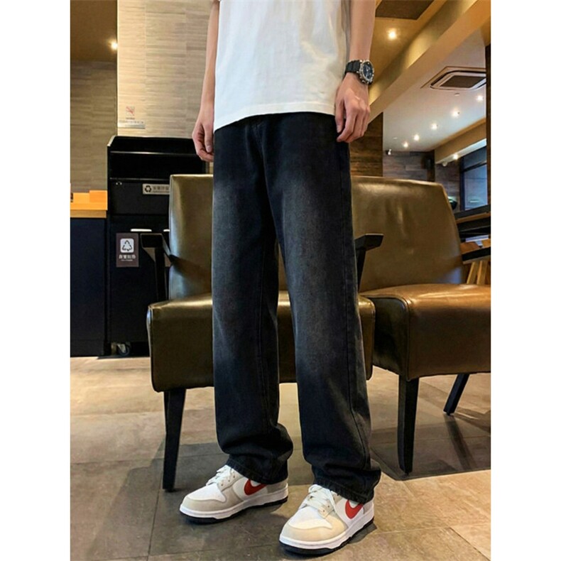 TP28潮流微喇牛仔裤男款美式高街vibe裤子宽松显身形长裤合身微喇,男装牛仔裤,星座302A-2