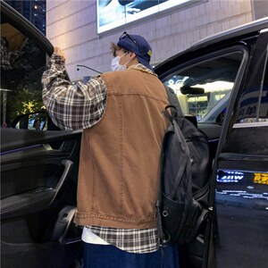 美式牛仔马甲潮牌复古高街宽松休闲百搭街头帅气背心男女M882-P48图片