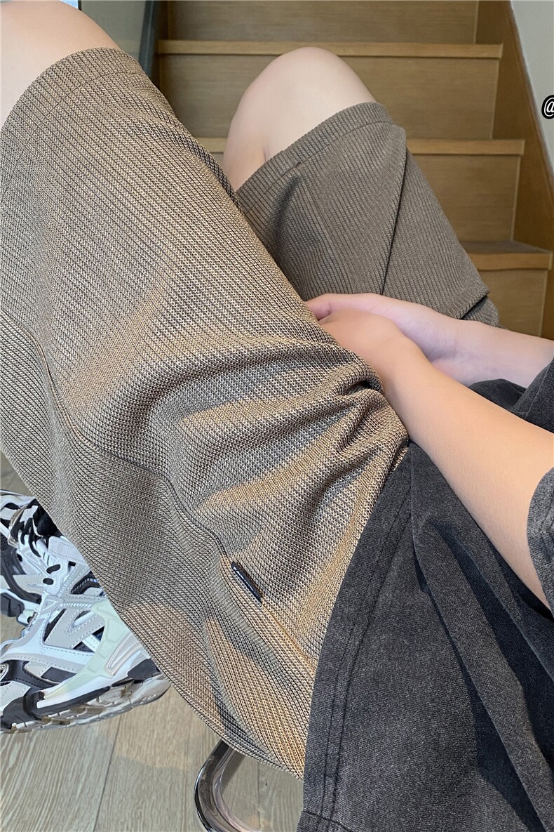 港风夏季舒适冰丝裤潮流宽松休闲短裤五分裤B315-K23229-p35控48,男装休闲裤,电商B315