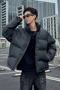 网图原版PU皮刺绣加厚保暖面包服男M14/P100图片