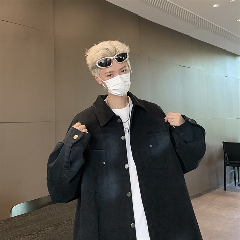 F450P65男生秋装新中式潮牛仔外套男复古宽松水洗做,男装工装外套,星座512-6