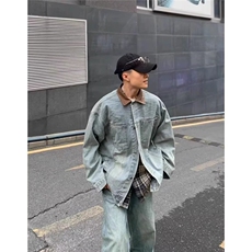2576-P64男士美式复古牛仔夹克男春秋款百搭2025今年外套，男装工装外套，电商B323A