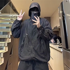 美式机能速干防晒衣男夏季薄款连帽高级感情侣工装登山户外防晒服，男装风衣，星座506A