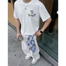 方巾可拆弯刀牛仔裤男女美式复古拉链设计感镰刀裤宽松阔腿裤子，男装牛仔裤，星座506A
