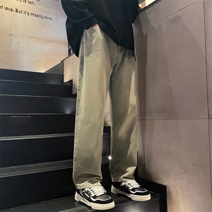 四季美式牛仔裤男士直筒高街秋冬休闲阔腿裤子男A168-ZYK20-TP48图片