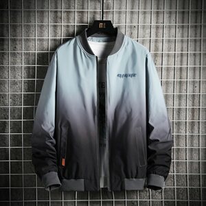渐变休闲夹克外套男日系情侣款宽松棒球服上衣DS858T图片