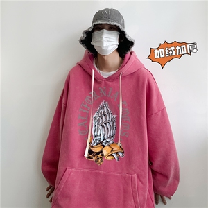 新款秋冬港风宽松连帽套头卫衣X5666-常规P70控88-加绒P80控98图片