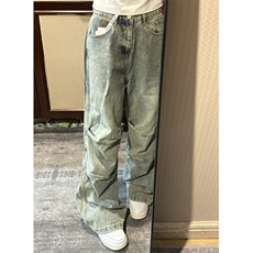 【有货】美式复古牛仔裤男宽松直筒阔腿裤设计感NZ09LL-特P50，男装牛仔裤，星座1007（原301D）