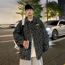 美式复古水洗满印牛仔夹克男春季休闲宽松翻领外套JK866-P70，男装夹克，星座1103-3