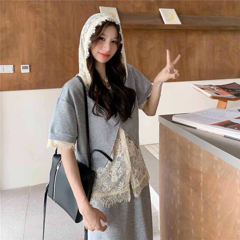 夏装大量现货！蕾丝连帽卫衣三件套2C133-8953P165K238,女装套装/套裙,2C133