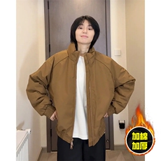 现货美式高街休闲棉衣夹克三防立领纯色户外工装加厚棉服外套，男装夹克，电商A486