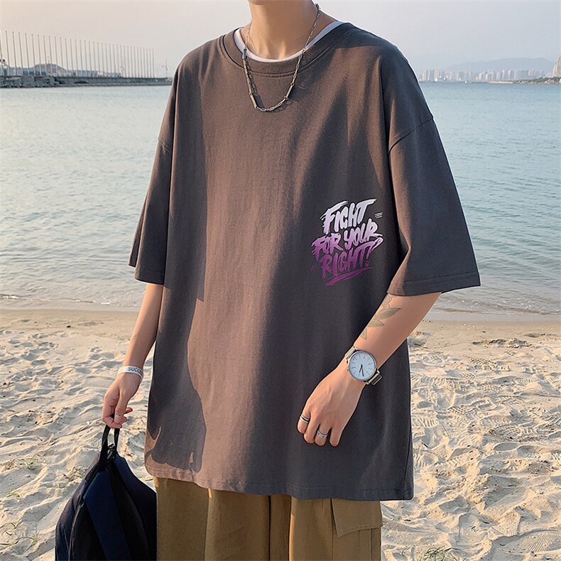 夏款大码纯宽松短袖T恤2023创意印花男女同款1166-P38控价58,男装T恤,电商A441-1