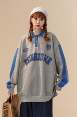 中性风POLO领卫衣女情侣大码M-5XL休闲套头卫衣男外套类C7720P55，男装Polo衫，星座227-7