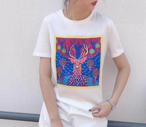 夏季新款高弹牛奶丝面料T，女装，格瑞琪