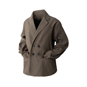 得物二开 复古高级感西服外套男秋季潮流小众休闲衬衫JK1248-P70图片