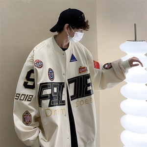 oversize美式棒球服秋季潮牌夹克hiphop高街机车赛车服 W5164-P62图片