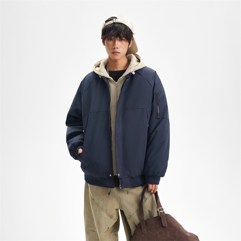 !潮流冬季连帽拉链加绒加厚棉衣情侣撞色棉服外套MY5567-P78,男装棉衣,星座610B-1