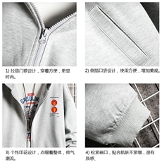 KS21093-P38连帽开衫卫衣男运动外套大码班服网格挂拍，男装卫衣，电商A040A