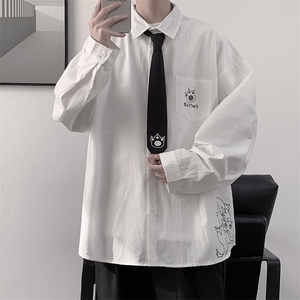 痞帅领带长袖衬衫男士大码dk制服男jk衬衣男 LC42107-P45图片
