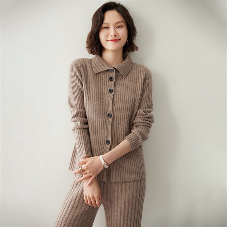 时尚优雅女士35%羊绒开衫高领修身显瘦针织衫,女装羊绒衫,迎冬羊绒