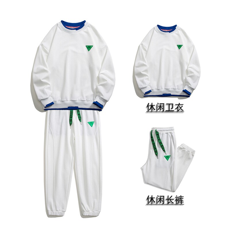 1秋季休闲圆领假两件情侣大码M-5XL青春套头卫衣套装7144P98控128,男装休闲套装,星座226-2