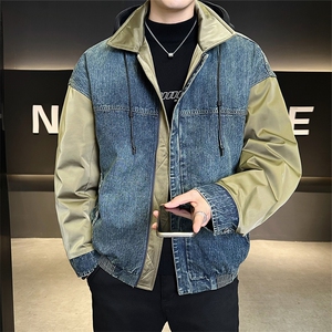 标50白鸭绒牛仔拼接男装羽绒服宽松版B317-1111-P285