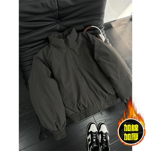 现货美式高街休闲棉衣夹克三防立领纯色户外工装加厚棉服外套图片
