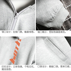 KS21006-P38连帽开衫卫衣男运动外套大码班服网格挂拍，男装卫衣，电商A040A