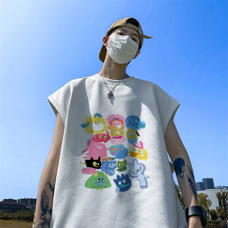 量大优供视频得物直播品230克夏季麂皮绒背心无袖T恤BJ353,男装背心/马甲,电商A486