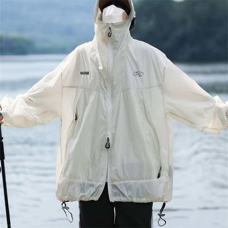 F336-P45轻薄户外宽松冲锋衣夹克夏季新款潮牌连帽防晒衣男现货，男装防晒衣，星座512-6