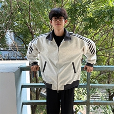 抖音得物高品质美式高街重磅结构设计拼接织带立领卫衣外套CM42，女装短外套，电商A486-1
