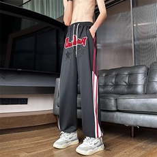 薄款美式束脚运动裤星星字母嘻哈卫裤高街潮宽松男女长裤，男装休闲裤，星座1013