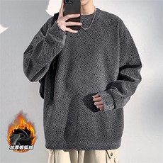保暖银狐绒雪尼尔520g重磅斜纹长袖卫衣男W5064J加绒-特P40控78，男装棉衣，电商A001-1