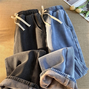冬季直筒牛仔裤加绒休闲裤男士长裤子潮A080-9291-常规P35加绒P45图片