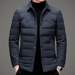 羽绒服男士秋冬新款商务休闲翻领鸭绒保暖衬衫外套男MJ12119-P200图片